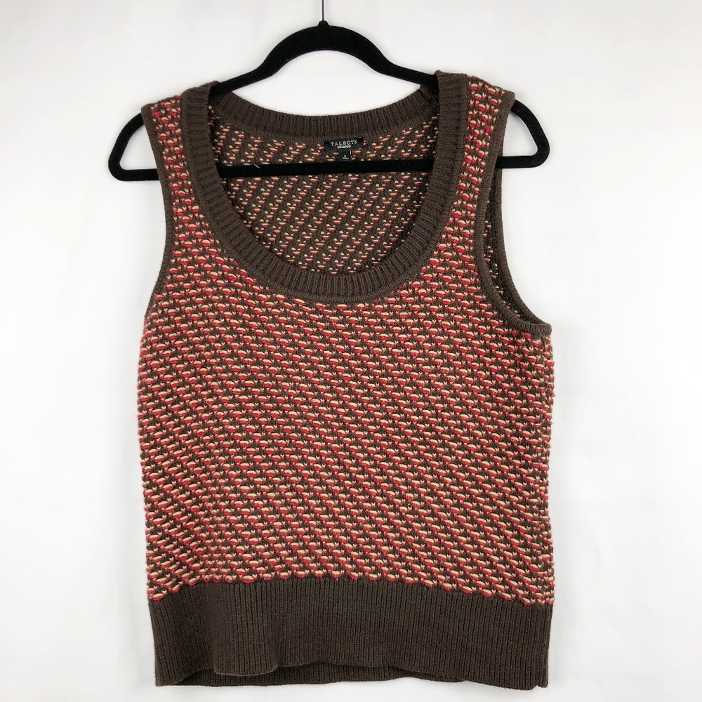 Talbots Round Neck Sweater Vest Small - EUC